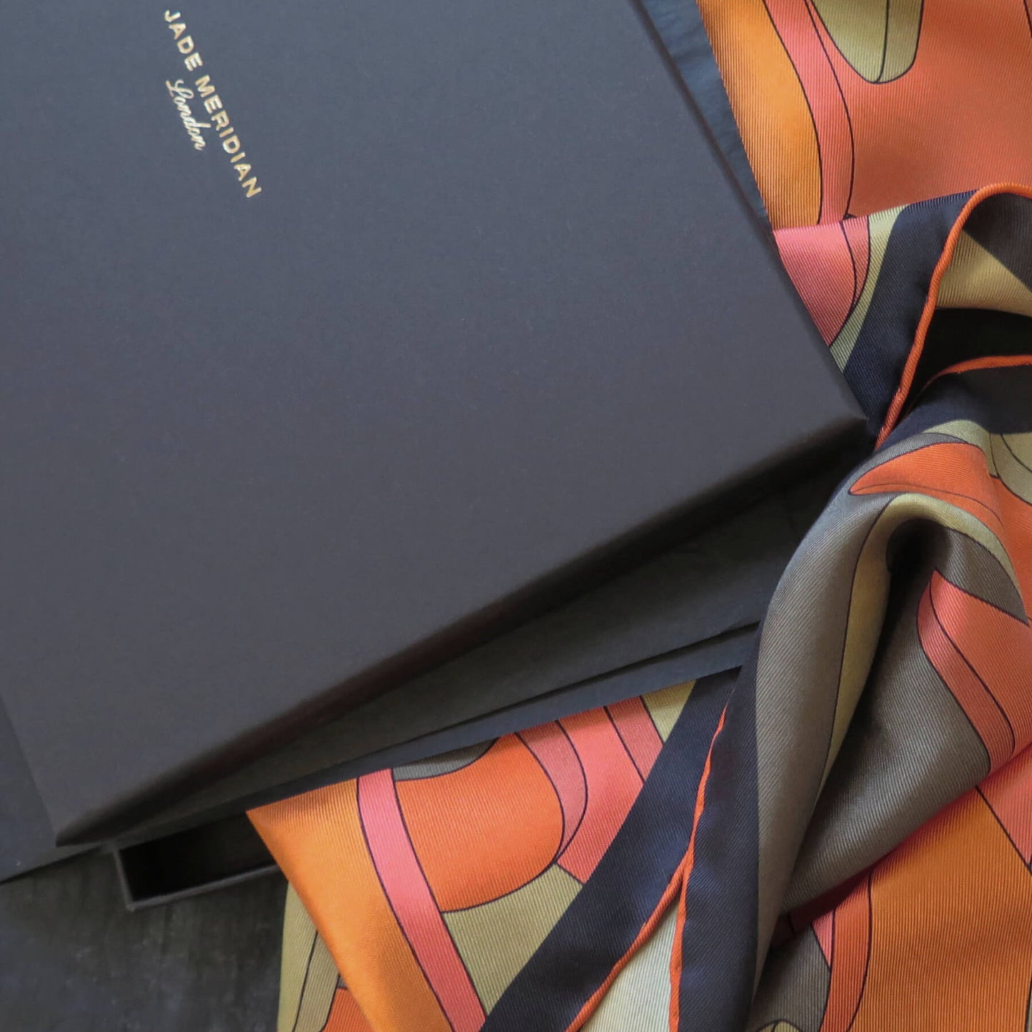 Mars Dusk | Aquarius Collection. Hand Rolled Silk Square