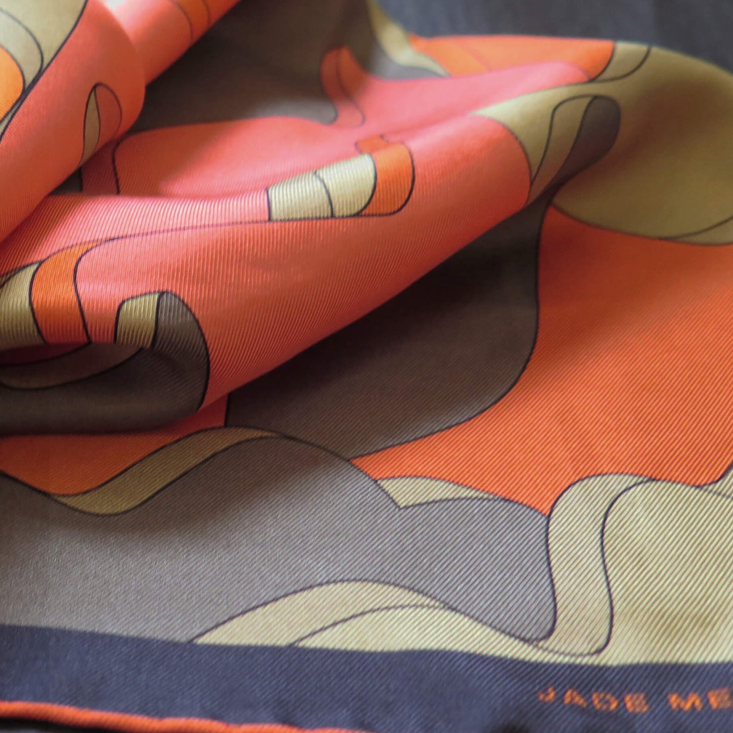 Mars Dusk | Aquarius Collection. Hand Rolled Silk Square