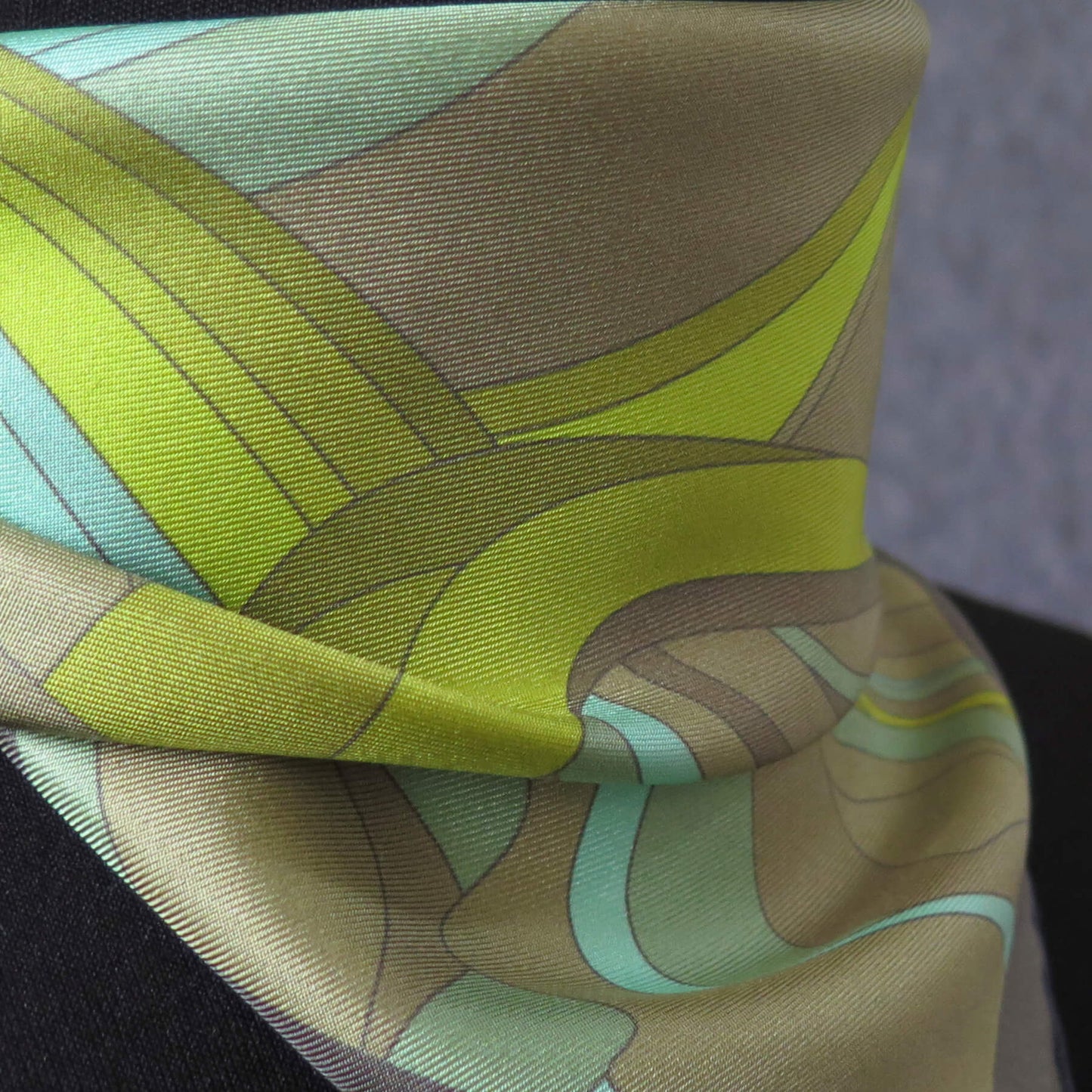 Cosmic Stream | Aquarius Collection. Hand Rolled Silk Square