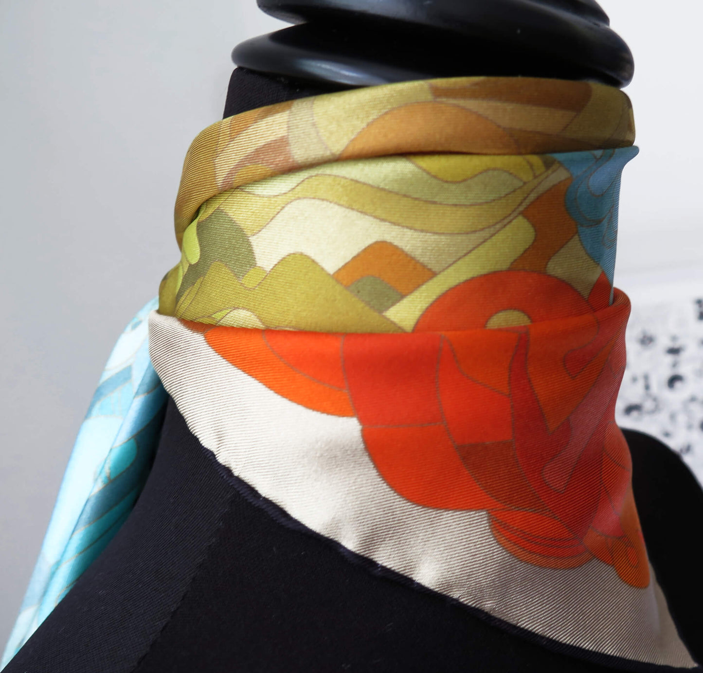 Encryption | Aquarius Collection. Hand Rolled Silk Square