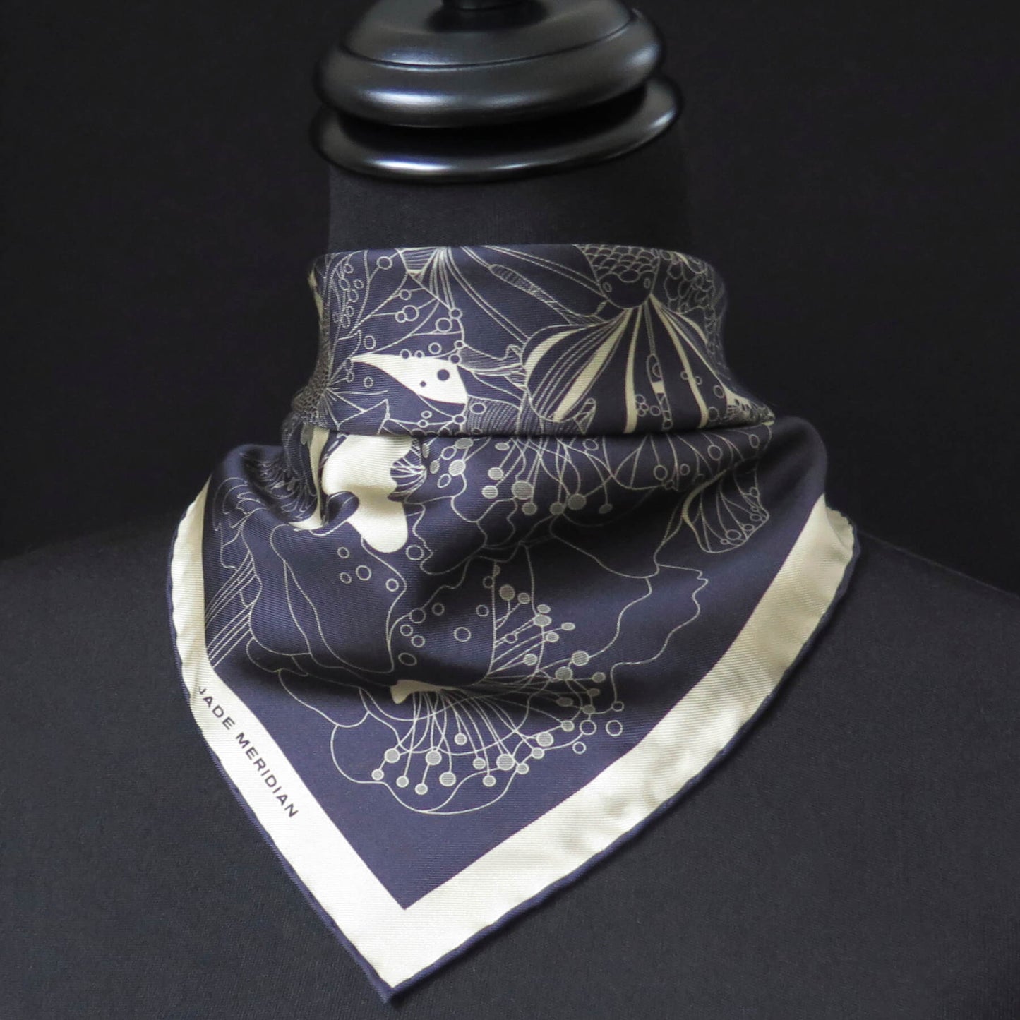 Image of Jade Meridian Under the Snow Moon_Silk_Scarf_Pure_Silk_Made_in_England_Macclesfield_Silk_2