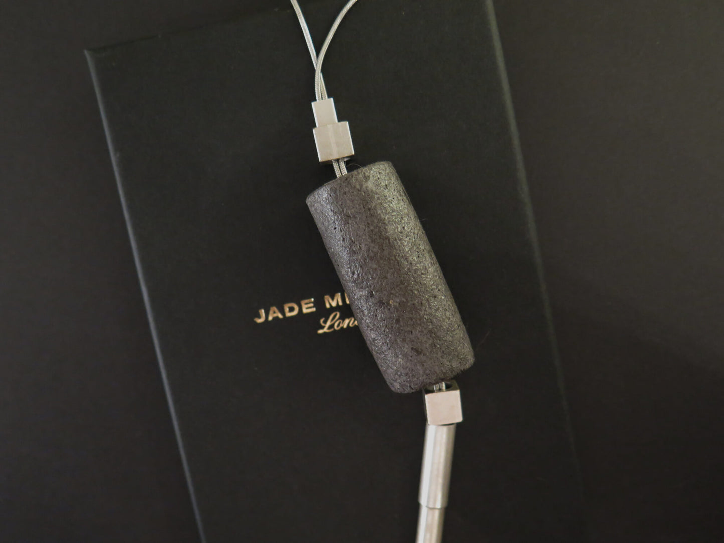 Java Stone | Tubular Column | Adjustable length snake chain necklace with silver detailing