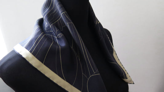 Moon Rising | Aquarius Collection. Hand Rolled Silk Square