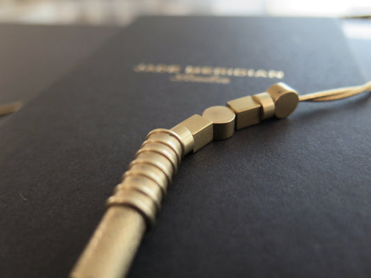 Origins Gold #1 Raw Brass & Gold Plate | Adjustable length necklace with solid bar ends