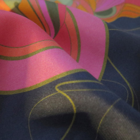 Rose Moon Rising | Aquarius Collection. Hand Rolled Silk Scarf
