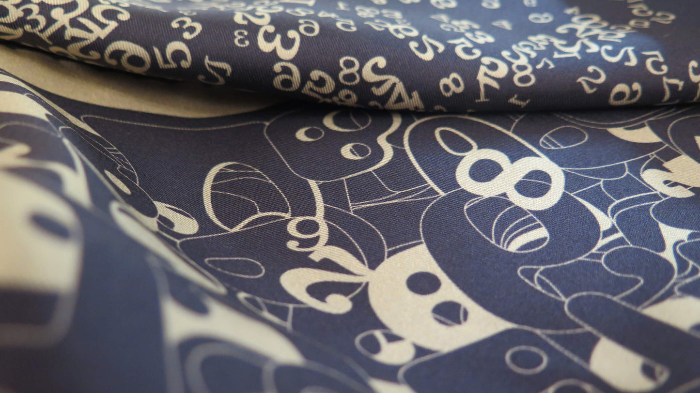 The Gold Code 2 | Aquarius Collection. Hand Rolled Silk Square