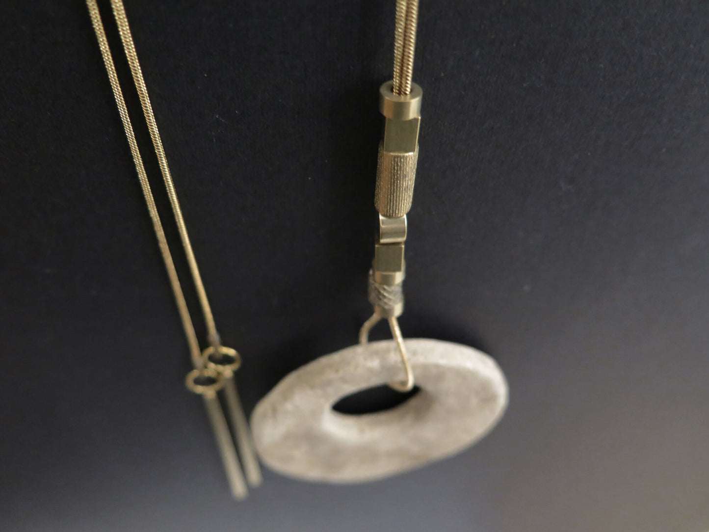 Wild Stone eclipse pendant on adjustable length snake chain necklace