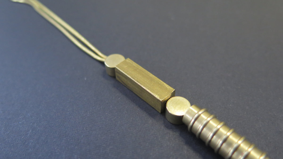 Origins Gold #3 Raw Brass & Gold Plate | Adjustable length necklace with solid bar ends