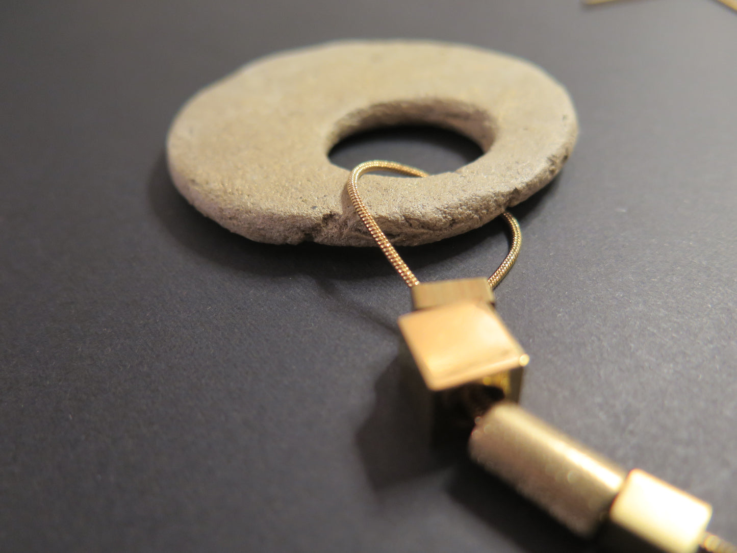 Wild stone eclipse pendant | Raw brass | Gold plate | Adjustable snake chain necklace | 03 | Luxury gift box included