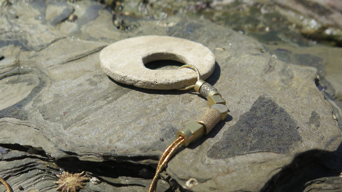 Wild stone eclipse pendant | Raw brass | Gold plate | Adjustable snake chain necklace | 02 | Luxury gift box included