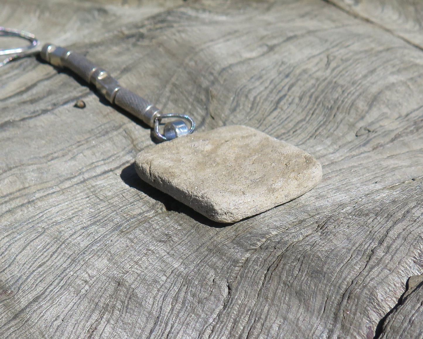 Wild stone slab pendant | Stainless steel | Silver plate | Adjustable snake chain necklace | 01 | Luxury gift box included