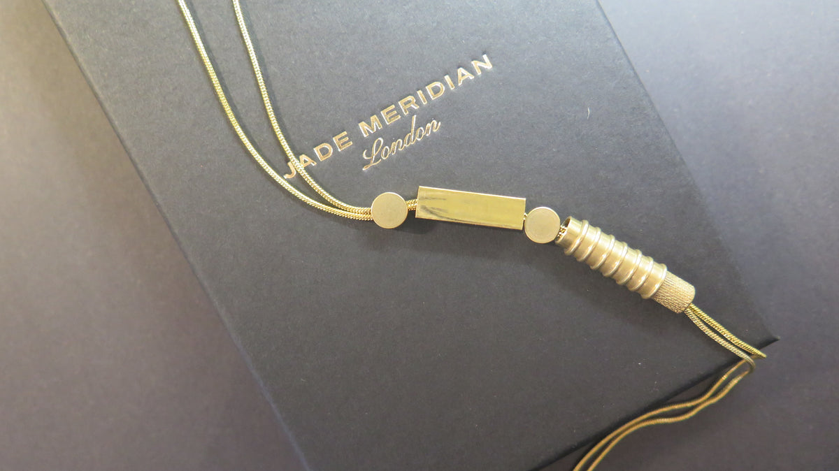 Origins Gold #3 Raw Brass & Gold Plate | Adjustable length necklace with solid bar ends