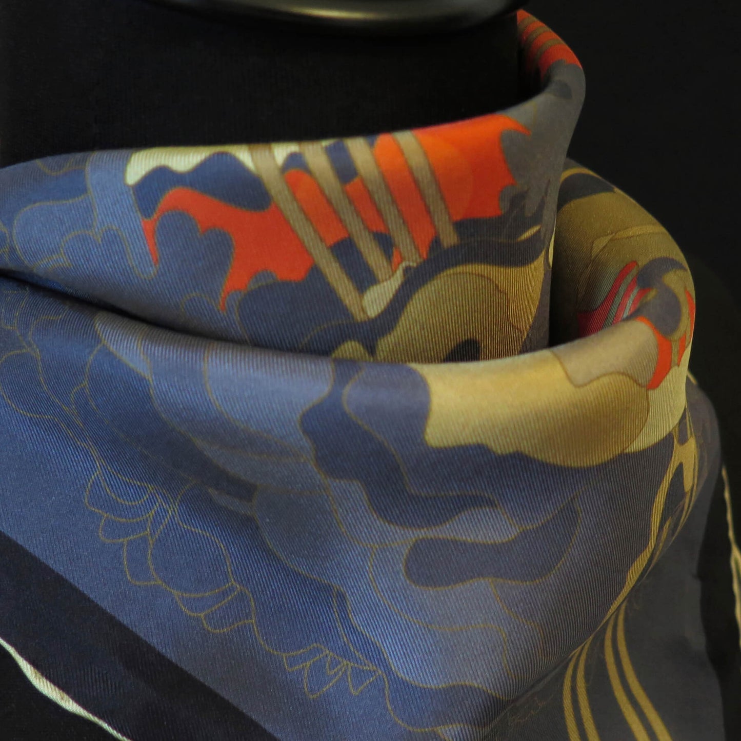 Secret of the Moon Flower | Aquarius Collection. Hand Rolled Silk Square