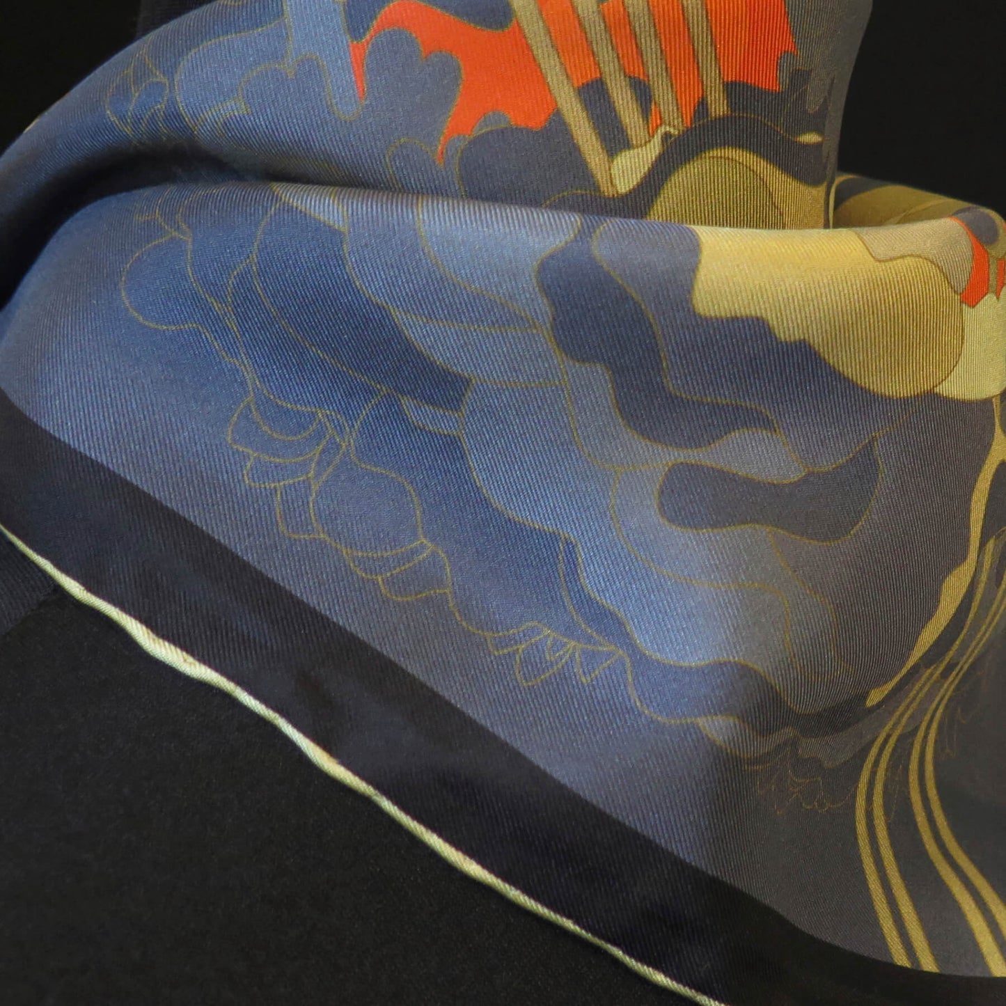 Secret of the Moon Flower | Aquarius Collection. Hand Rolled Silk Square