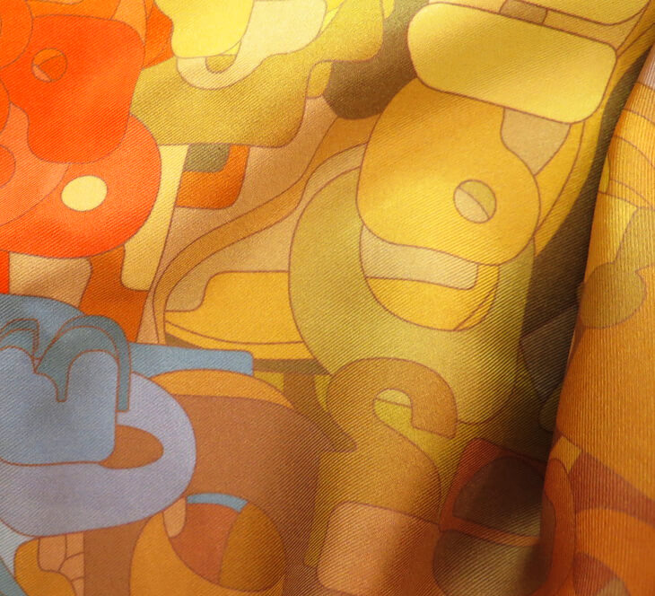 Encryption | Aquarius Collection. Hand Rolled Silk Square