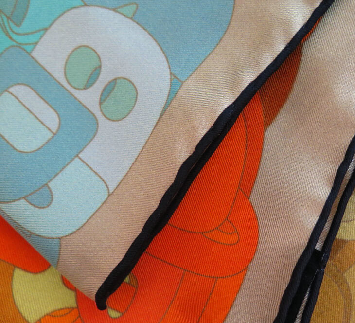 Encryption | Aquarius Collection. Hand Rolled Silk Square