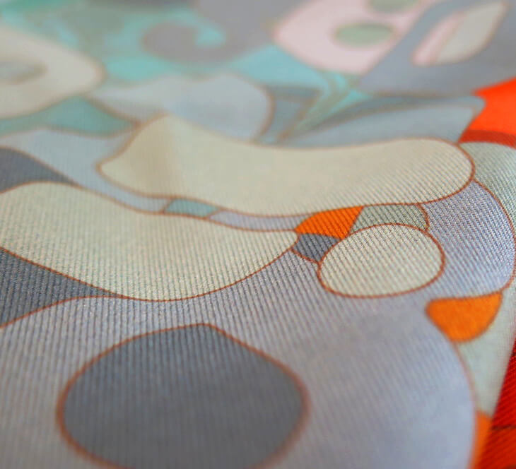 Encryption | Aquarius Collection. Hand Rolled Silk Square