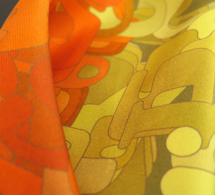 Encryption | Aquarius Collection. Hand Rolled Silk Square