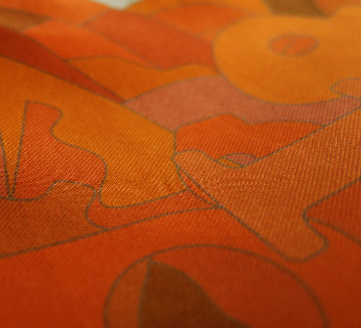 Encryption | Aquarius Collection. Hand Rolled Silk Square