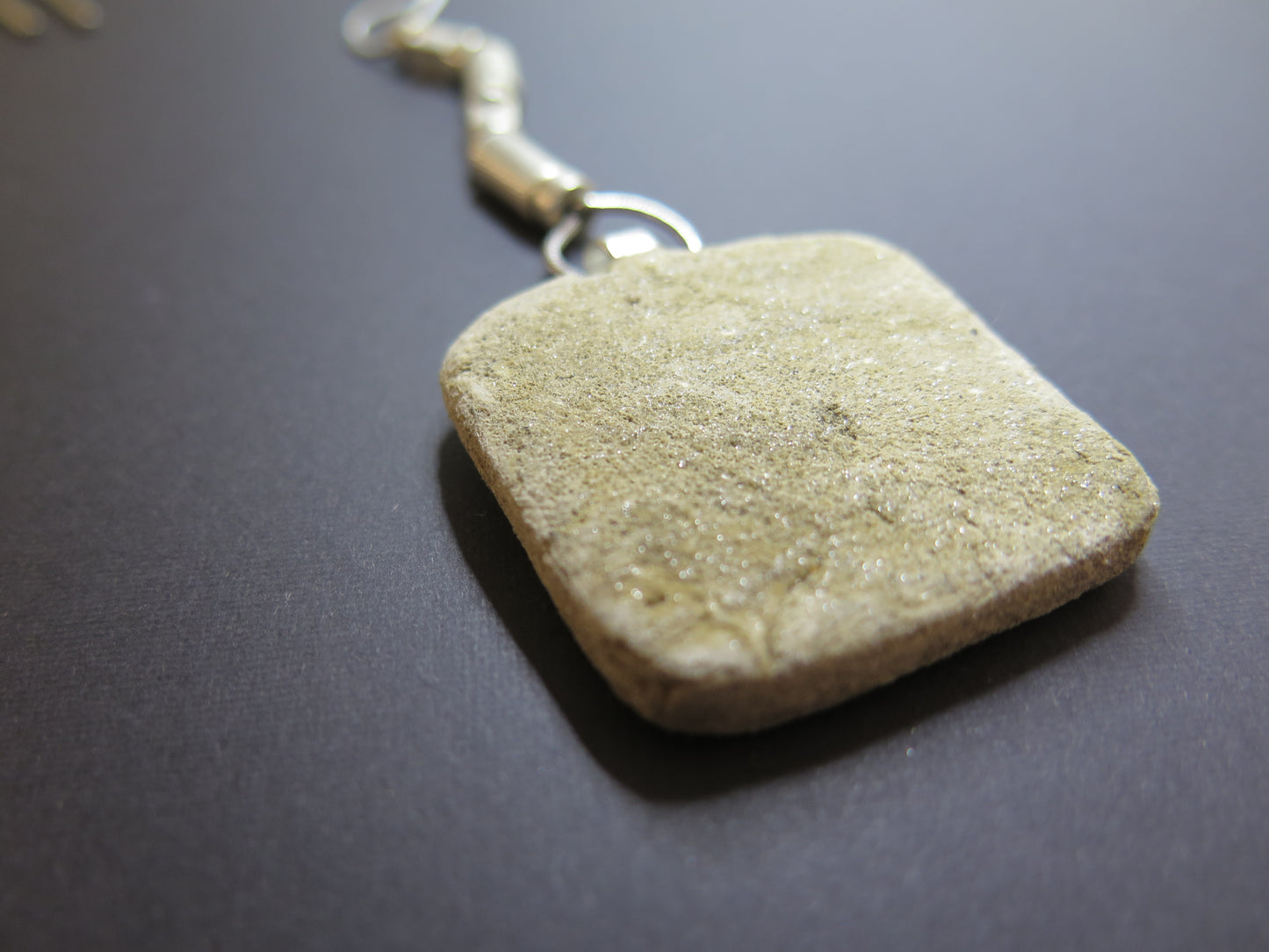 Wild stone slab pendant | Stainless steel | Silver plate | Adjustable snake chain necklace | 01 | Luxury gift box included