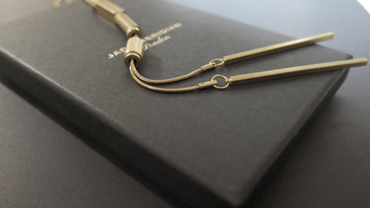 Gold Origins 13 | Adjustable length snake chain necklace | Raw brass and gold plate