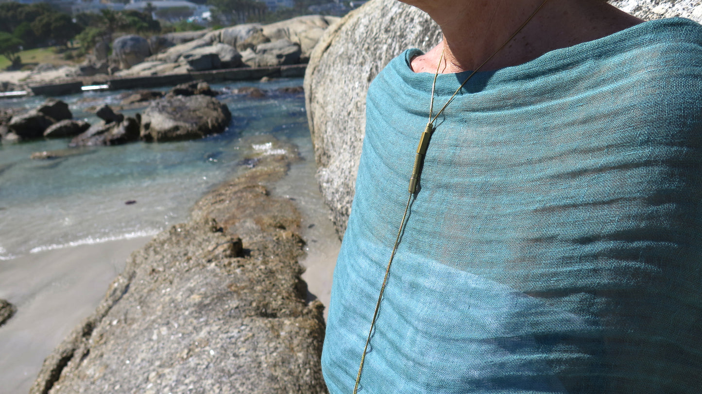 Gold Origins 13 | Adjustable length snake chain necklace | Raw brass and gold plate