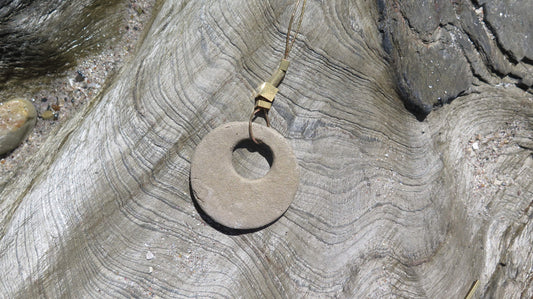 Wild stone eclipse pendant | Raw brass | Gold plate | Adjustable snake chain necklace | 03 | Luxury gift box included