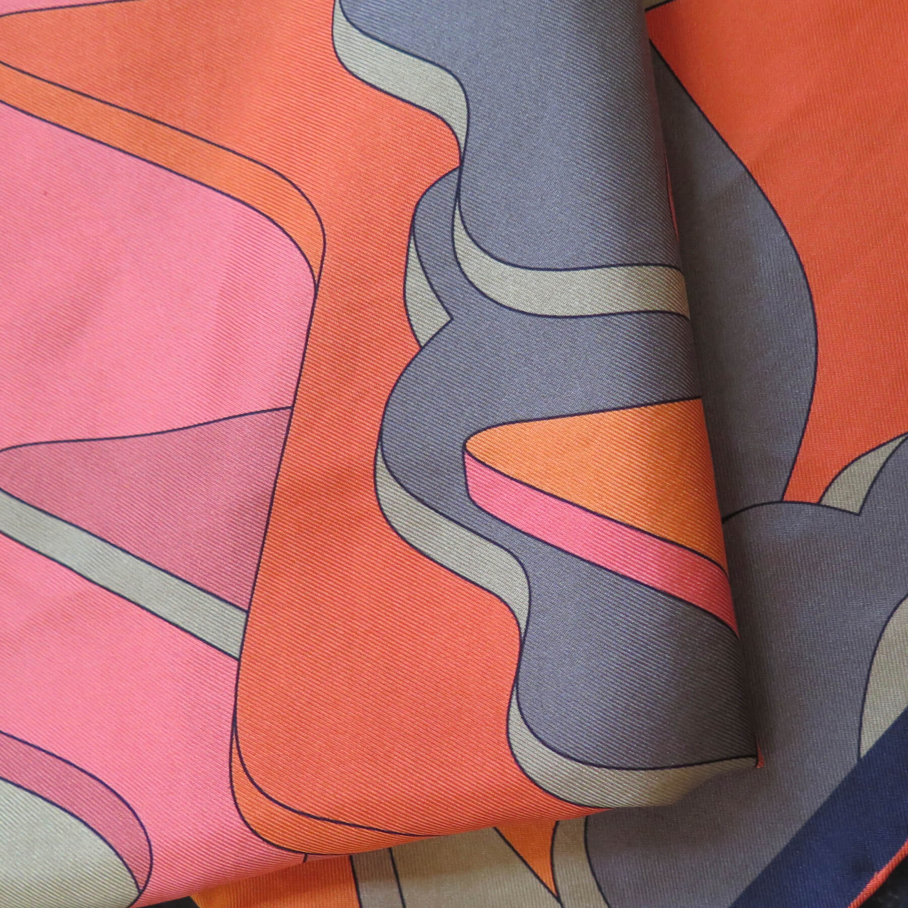 Image of Jade Meridian | Mars Dusk | Aquarius Collection | Pure Silk Scarf | Jade Meridian | Hand Rolled Silk Scarf | Made in England 4