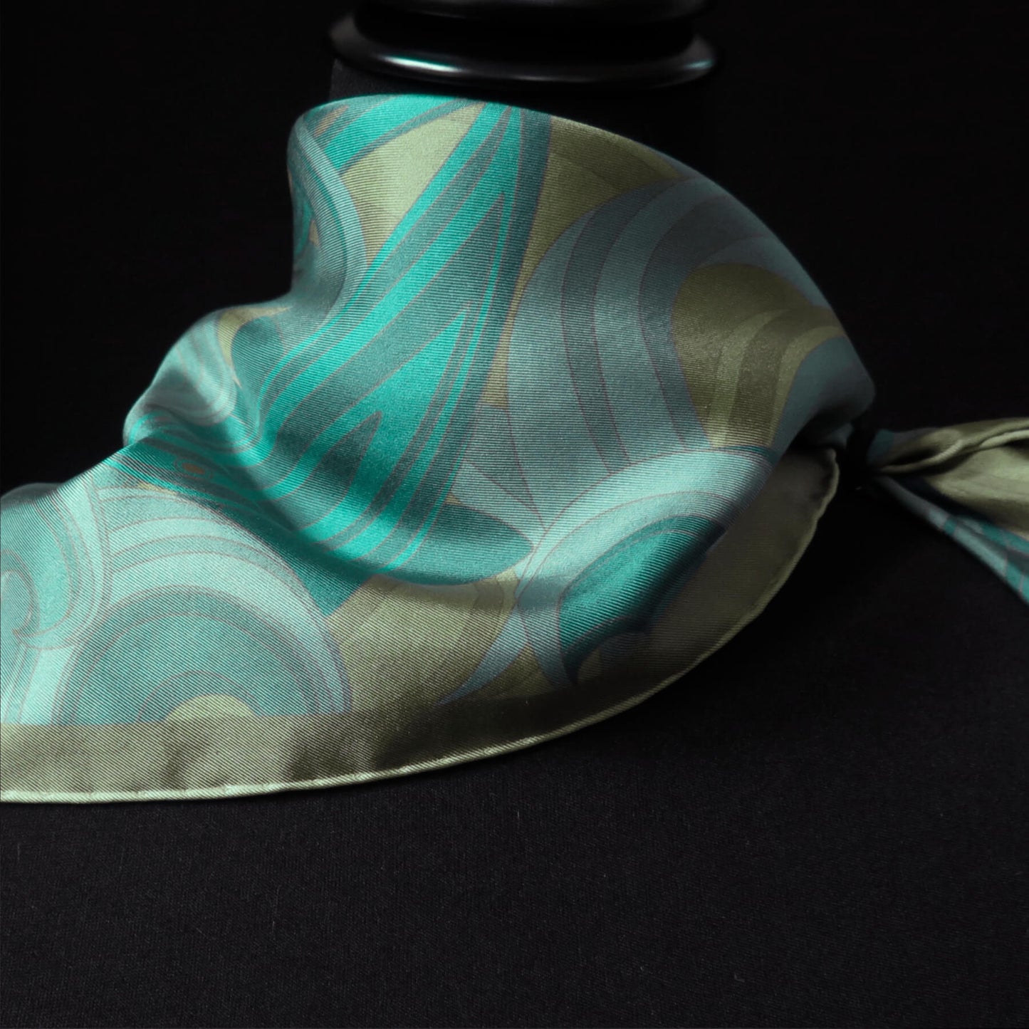 Image of Jade Meridian | Piscea | Aquarius Collection | Pure Silk Scarf | Jade Meridian | Hand Rolled Silk Scarf | Made in England 3