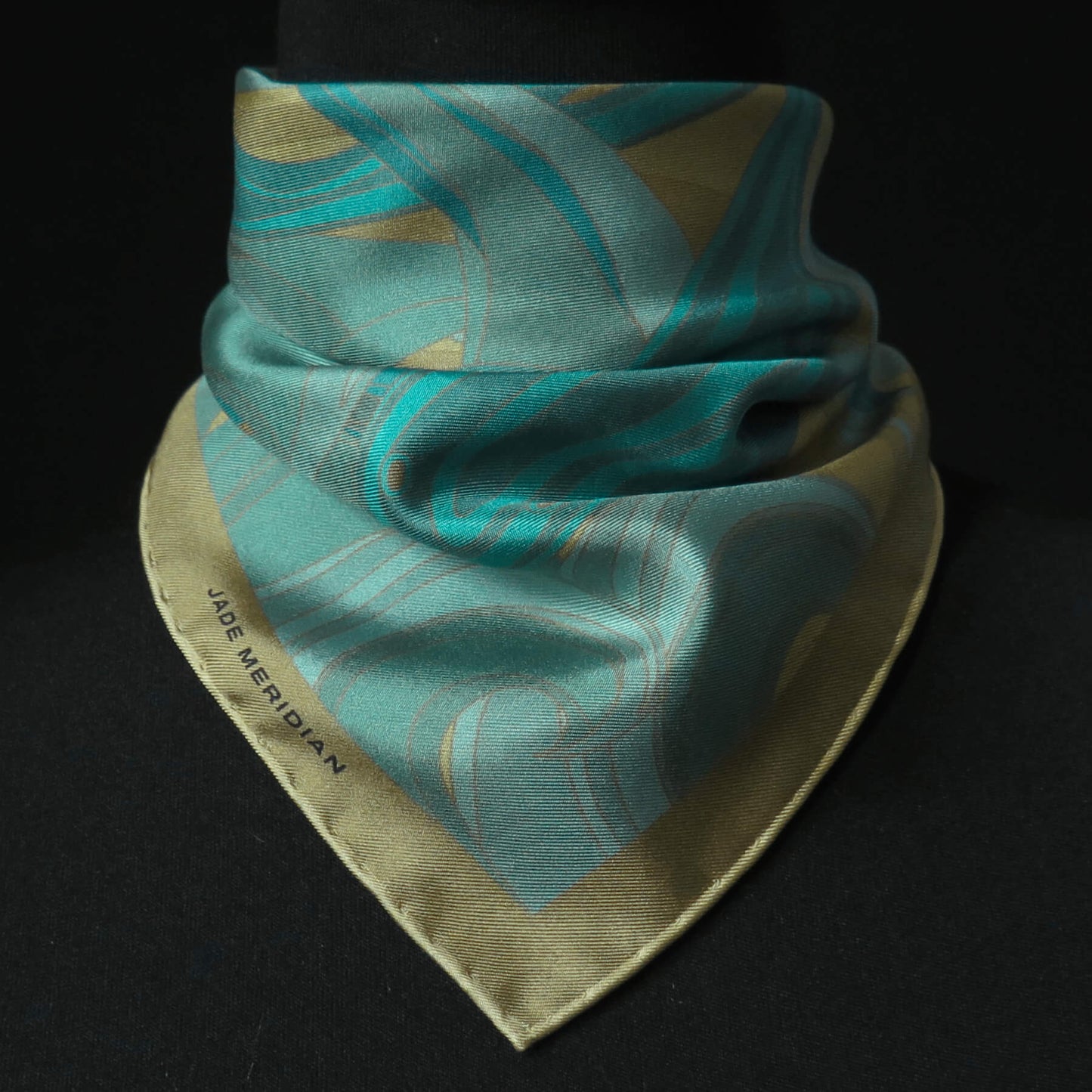 Image of Jade Meridian | Piscea | Aquarius Collection | Pure Silk Scarf | Jade Meridian | Hand Rolled Silk Scarf | Made in England 5