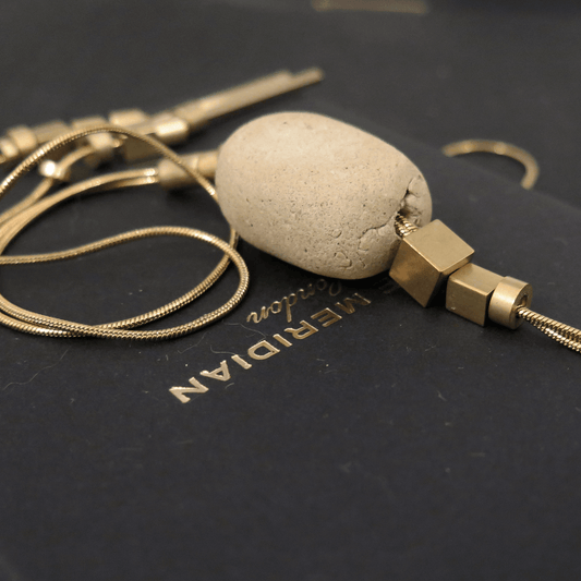 Neolithic series | Natural Stone | Adjustable snake chain necklace with sculpted pendant