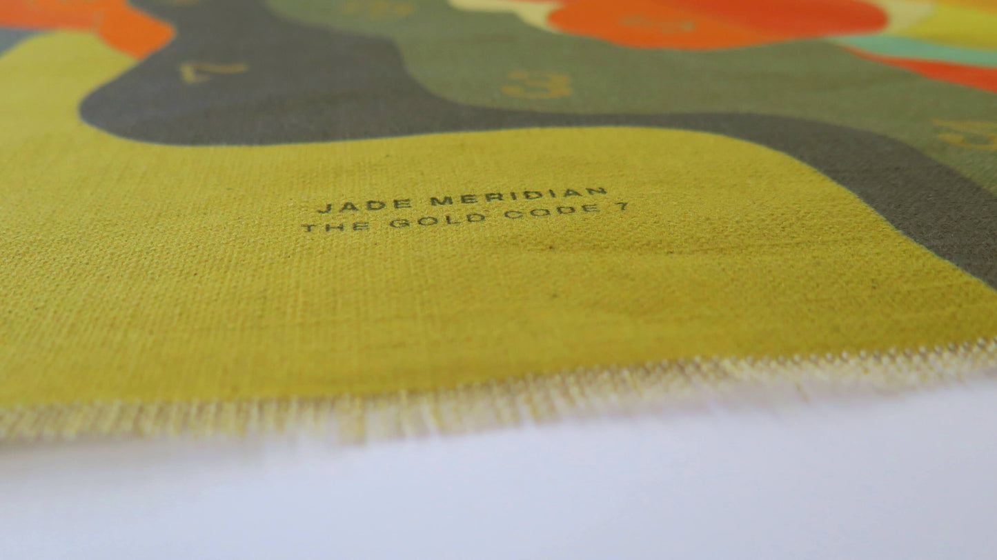 The Gold Code 7 | Atlas Collection | Linen Wall Hanging | Throw