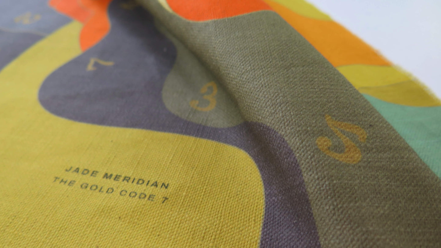 The Gold Code 7 | Atlas Collection | Linen Wall Hanging | Throw