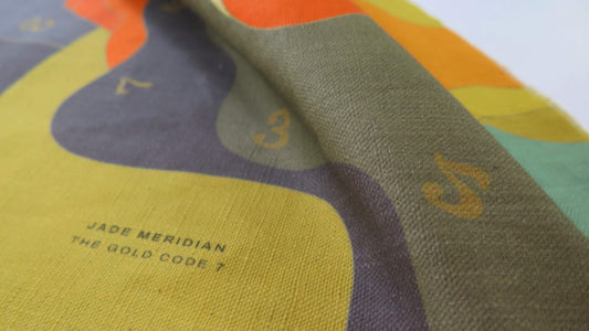 The Gold Code 7 | Atlas Collection | Linen Wall Hanging | Throw