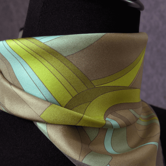 Cosmic Stream | Aquarius Collection. Hand Rolled Silk Square