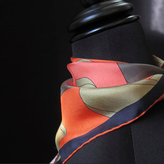 Mars Dusk | Aquarius Collection. Hand Rolled Silk Square