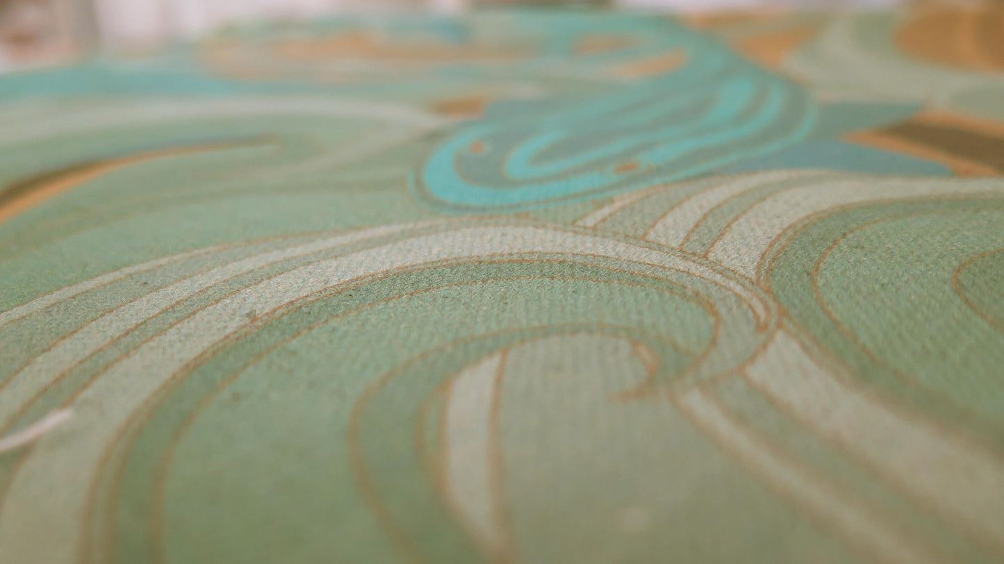 Gold Sea of Neptune | Atlas Collection | Linen Wall Hanging | Throw