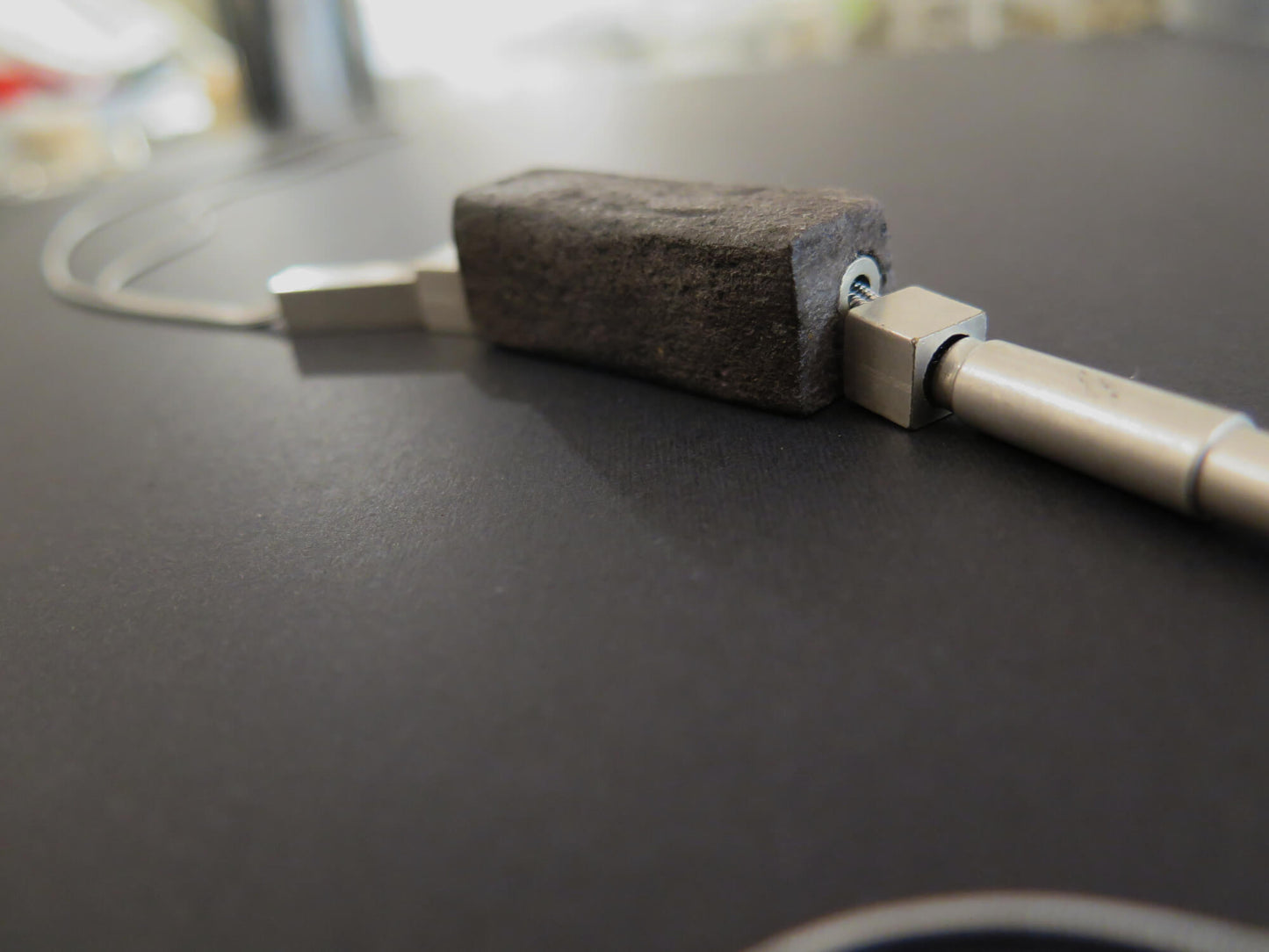 Java Stone | Squared Column pendant | Adjustable length snake chain necklace with brass detailing