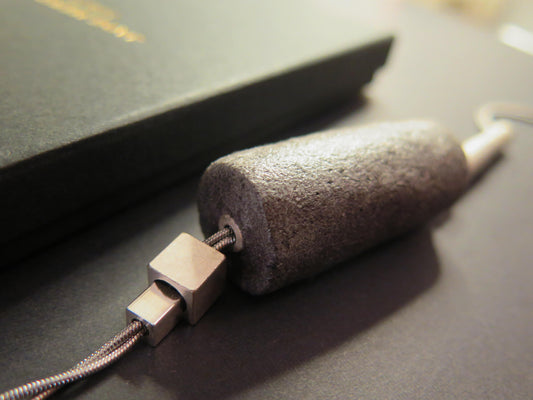 Java Stone | Tubular Column | Adjustable length snake chain necklace with silver detailing