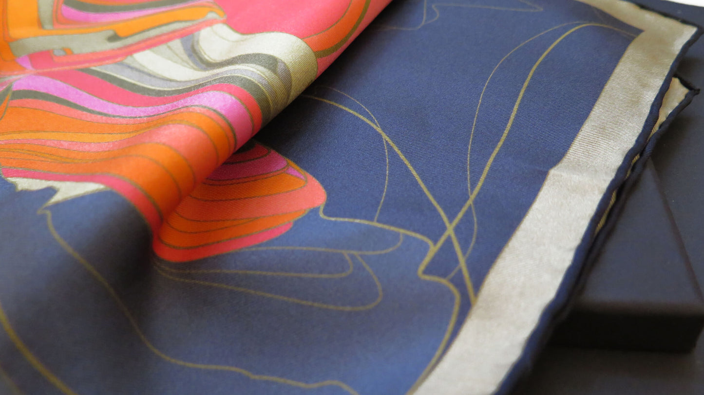 Moon Rising 2 | Aquarius Collection. Hand Rolled Silk Square