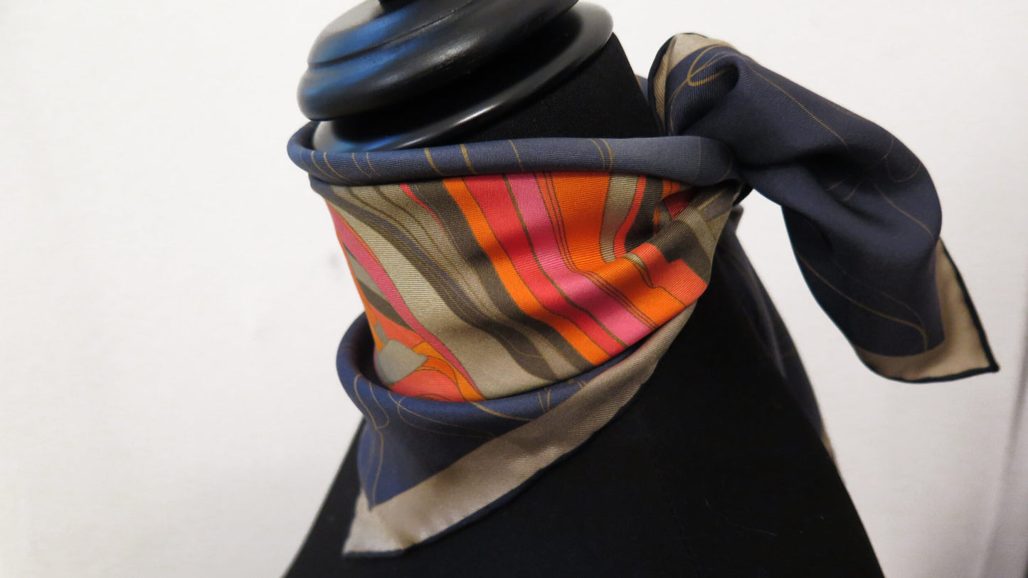 Moon Rising 2 | Aquarius Collection. Hand Rolled Silk Square