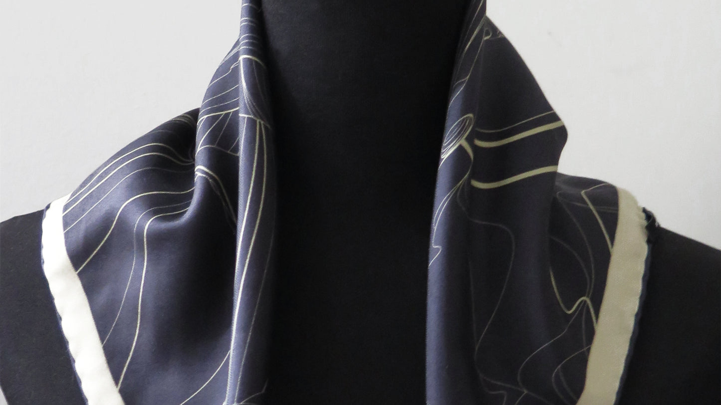 Moon Rising | Aquarius Collection. Hand Rolled Silk Scarf