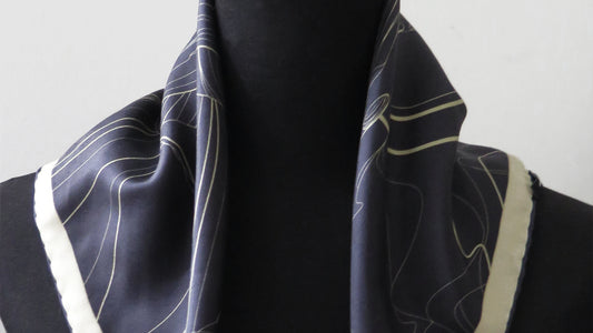 Moon Rising | Aquarius Collection. Hand Rolled Silk Scarf