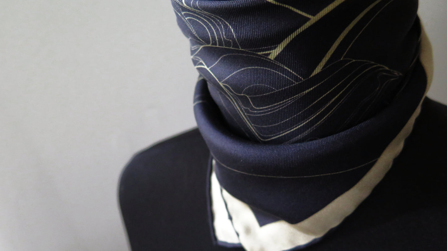 Moon Rising | Aquarius Collection. Hand Rolled Silk Square