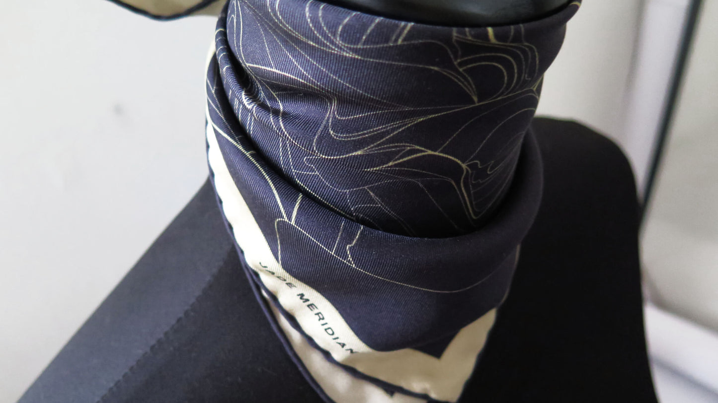 Moon Rising | Aquarius Collection. Hand Rolled Silk Square