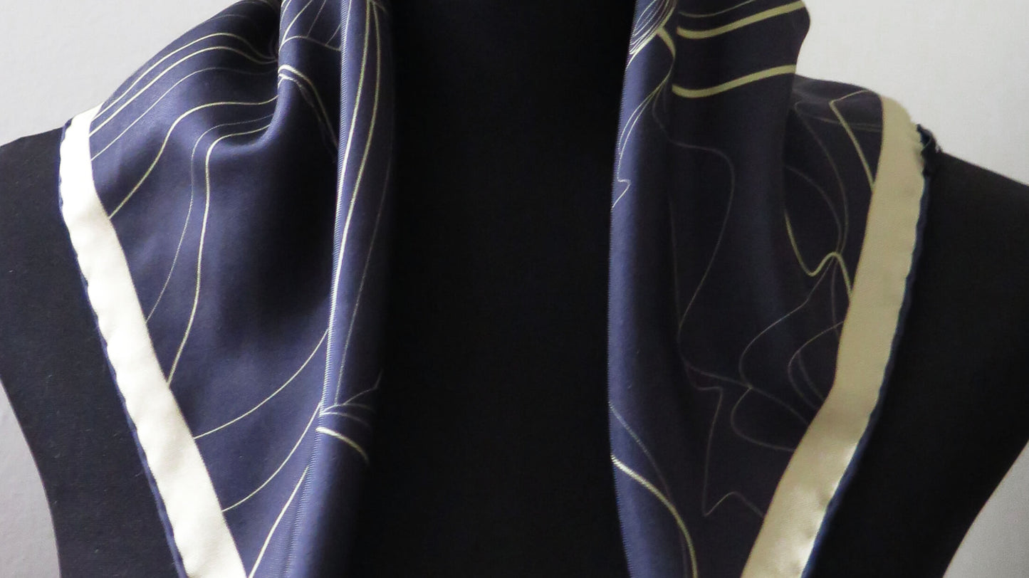 Moon Rising | Aquarius Collection. Hand Rolled Silk Square