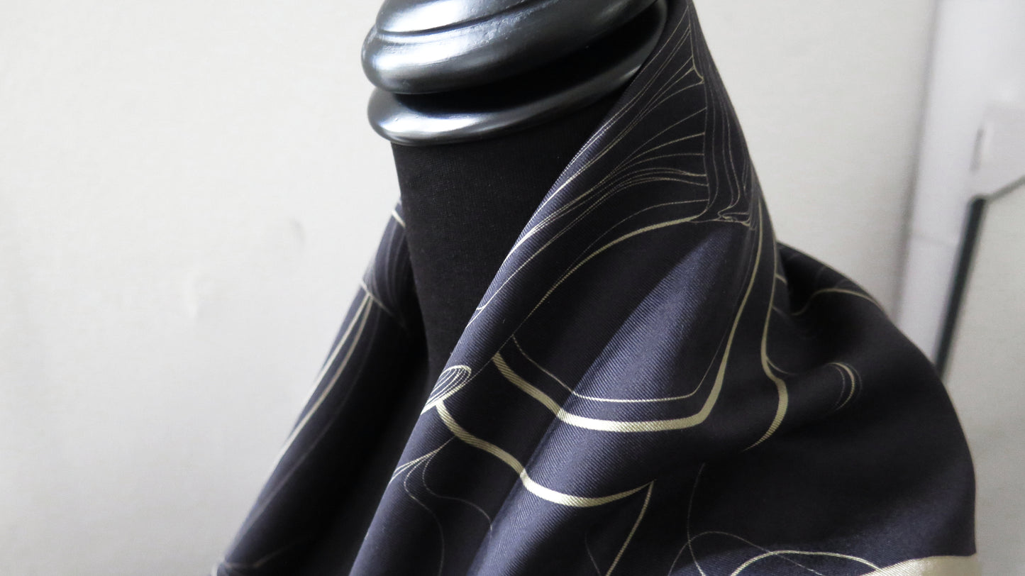 Moon Rising | Aquarius Collection. Hand Rolled Silk Scarf
