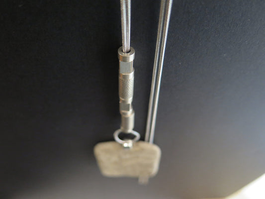 Wild Stone tablet pendant on adjustable length snake chain necklace