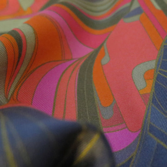 Rose Moon Rising | Aquarius Collection. Hand Rolled Silk Square
