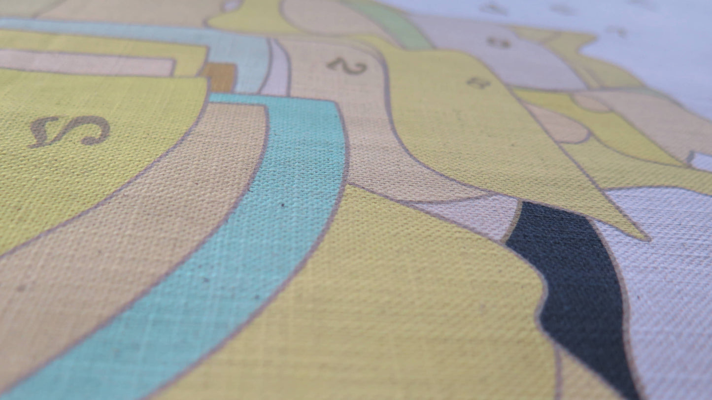 The Gold Code 5 | Atlas Collection | Large Linen Wall Hanging